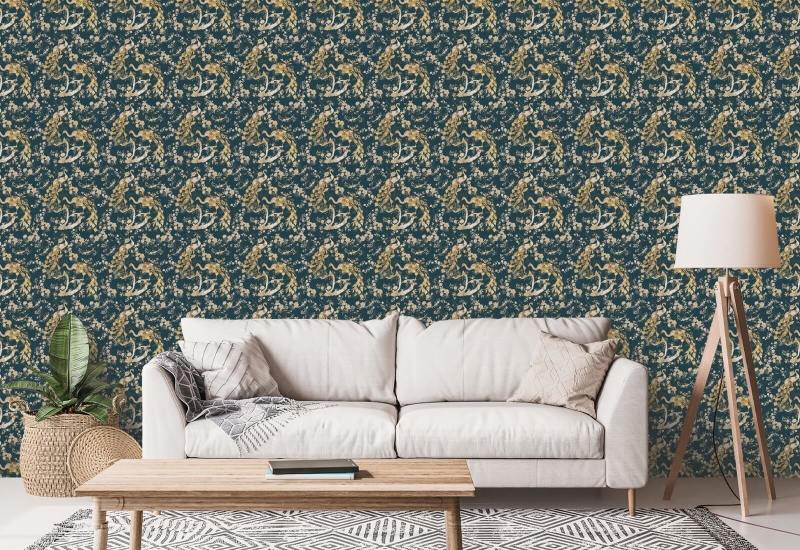 Vintage Peacock Teal Peacock Wallpaper