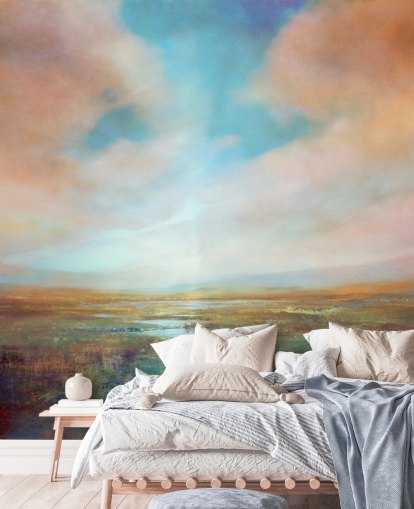 custom abstract landscape mural called On Sunny Days by Annette Schmucker custom abstract landscape mural called On Sunny Days by Annette Schmucker