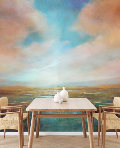 custom abstract landscape mural called On Sunny Days by Annette Schmucker custom abstract landscape mural called On Sunny Days by Annette Schmucker