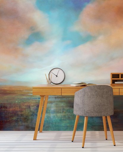 custom abstract landscape mural called On Sunny Days by Annette Schmucker