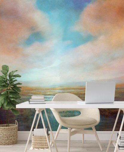 custom abstract landscape mural called On Sunny Days by Annette Schmucker custom abstract landscape mural called On Sunny Days by Annette Schmucker