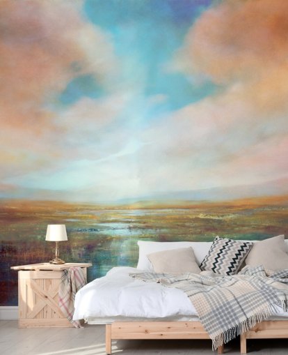custom abstract landscape mural called On Sunny Days by Annette Schmucker custom abstract landscape mural called On Sunny Days by Annette Schmucker