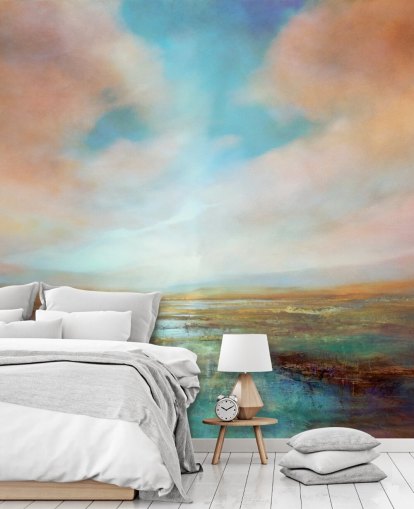 custom abstract landscape mural called On Sunny Days by Annette Schmucker