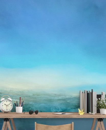 tilpassbart blått landskapsmaleri kalt Blue Cliff av Annette Schmucker