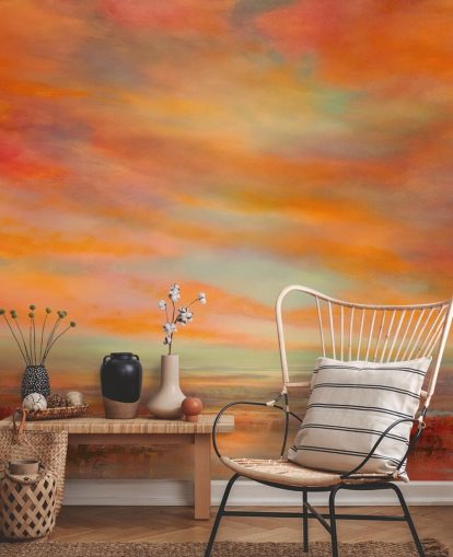 orange and red customisable abstract mural called Glorious Evenings by Annette Schmucker orange and red customisable abstract mural called Glorious Evenings by Annette Schmucker