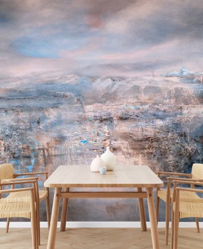 mural abstrato rosa personalizado chamado Iceland Early Sun Panoramic de Annette Schmucker para quartos e salas de estar mural abstrato rosa personalizado chamado Iceland Early Sun Panoramic de Annette Schmucker para quartos e salas de estar