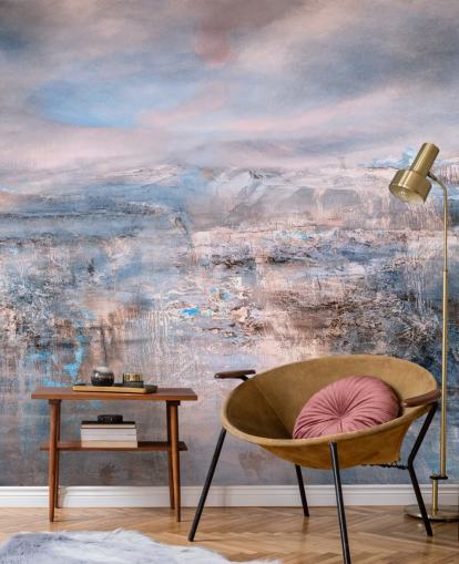 mural abstracto rosa personalizado llamado Iceland Early Sun Panoramic de Annette Schmucker para dormitorios y salas de estar mural abstracto rosa personalizado llamado Iceland Early Sun Panoramic de Annette Schmucker para dormitorios y salas de estar