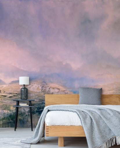 mural abstrato pastel personalizável chamado Iceland Early Sun de Annette Schmucker para quartos mural abstrato pastel personalizável chamado Iceland Early Sun de Annette Schmucker para quartos