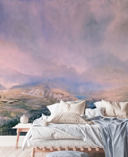 mural abstrato pastel personalizável chamado Iceland Early Sun de Annette Schmucker para quartos mural abstrato pastel personalizável chamado Iceland Early Sun de Annette Schmucker para quartos