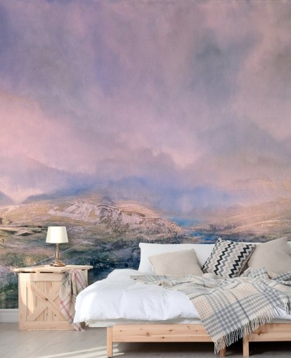 peinture murale abstraite pastel personnalisable intitulée Iceland Early Sun d'Annette Schmucker pour les chambres peinture murale abstraite pastel personnalisable intitulée Iceland Early Sun d'Annette Schmucker pour les chambres