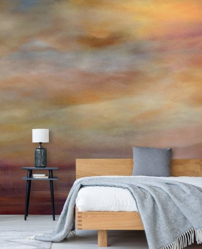 yellow, orange and purple abstract mural called Last Light by Annette Schmucker