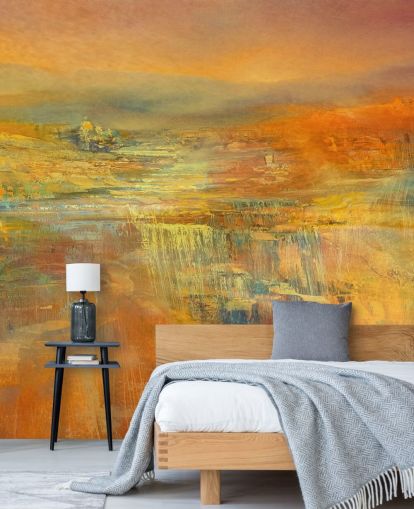 custom abstract mural called Never Ending Sunny Days Panorama by Annette Schmucker