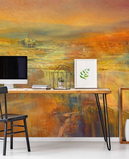aangepaste abstracte muurschildering genaamd Never Ending Sunny Days Panorama door Annette Schmucker aangepaste abstracte muurschildering genaamd Never Ending Sunny Days Panorama door Annette Schmucker