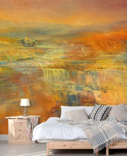 custom abstract mural called Never Ending Sunny Days Panorama by Annette Schmucker