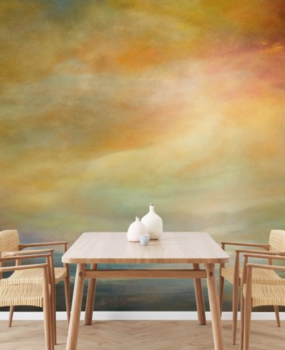 yellow custom abstract sky mural called On This Sweet Earth by Annette Schmucker