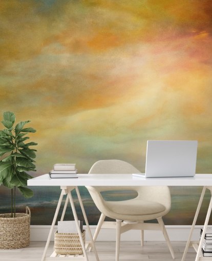 mural de céu abstrato personalizado amarelo chamado On This Sweet Earth de Annette Schmucker