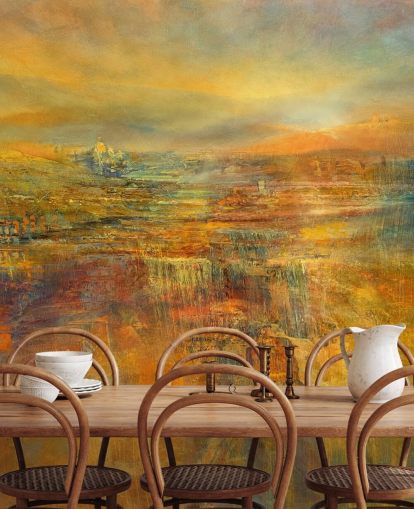 peinture murale panoramique orange personnalisable appelée Pouring Sunlight Panorama par Annette Schmucker peinture murale panoramique orange personnalisable appelée Pouring Sunlight Panorama par Annette Schmucker