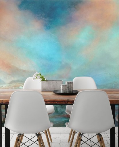 customisable blue abstract landscape wall mural called Spring in Iceland by Annette Schmucker customisable blue abstract landscape wall mural called Spring in Iceland by Annette Schmucker