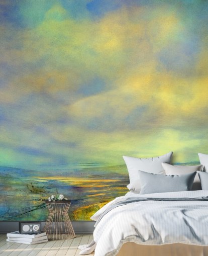 purple and green abstract sky mural called Dreaming Skies by Annette Schmucker purple and green abstract sky mural called Dreaming Skies by Annette Schmucker