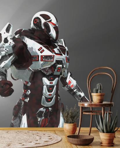 Papel Pintado Soldado Blanco y Rojo