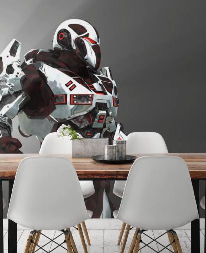 Papel Pintado Soldado Blanco y Rojo