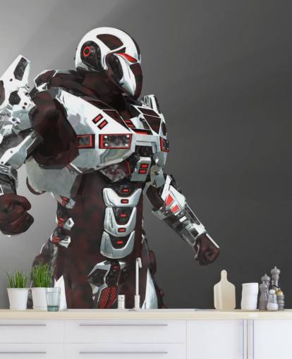 Papier Peint Soldat Blanc et Rouge