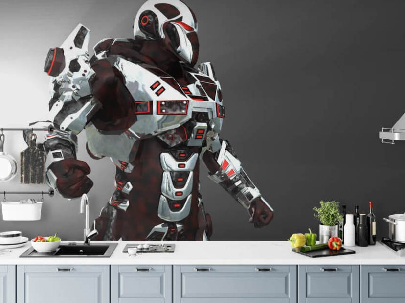 White and Red Soldier Wallpaper