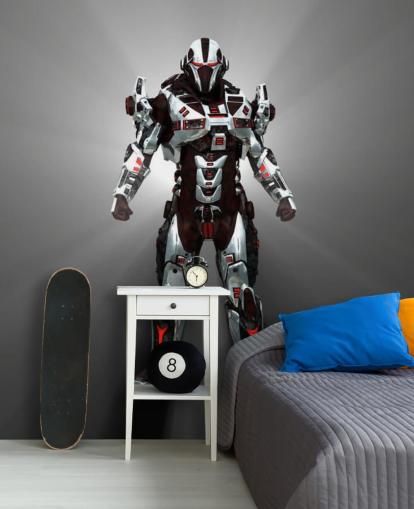 Papel pintado Robot blanco y rojo