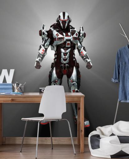 Vit och röd Robot Bakgrund