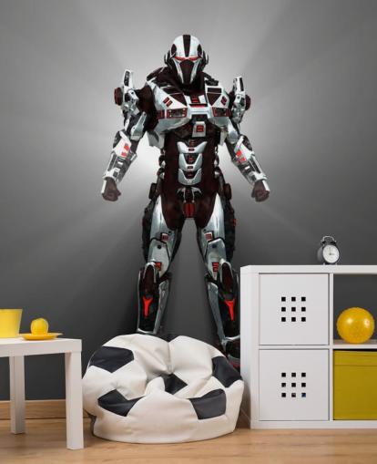 Vit och röd Robot Bakgrund Vit och röd Robot Bakgrund