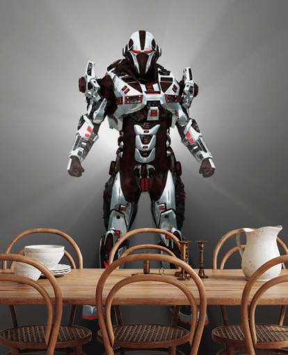 Papel pintado Robot blanco y rojo Papel pintado Robot blanco y rojo