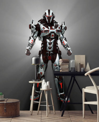 Hvid og rød Robot Baggrund