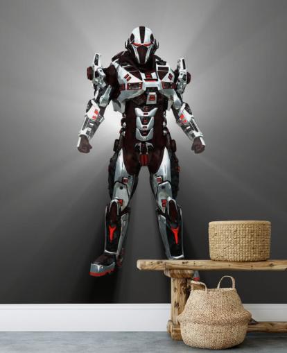 Papel pintado Robot blanco y rojo