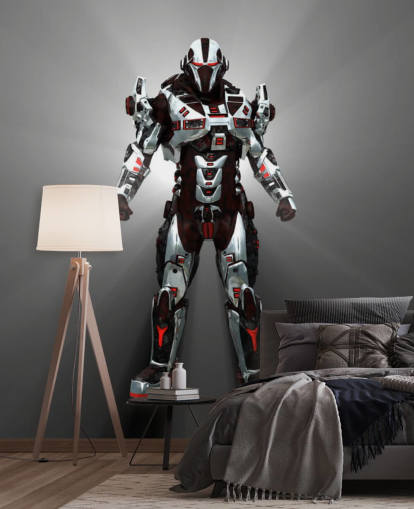 Weiße und rote Roboter Wallpaper