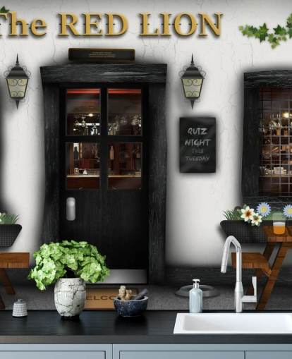 Pub del pueblo Village Pub Wallpaper 