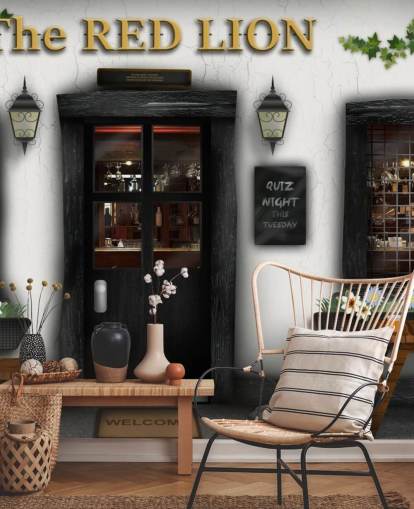 Pub del pueblo Village Pub Wallpaper 