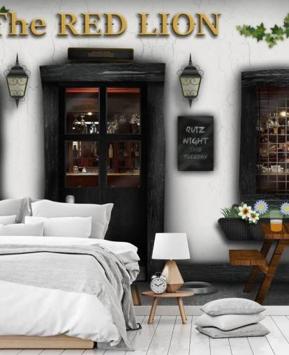 Pub del pueblo Village Pub Wallpaper 