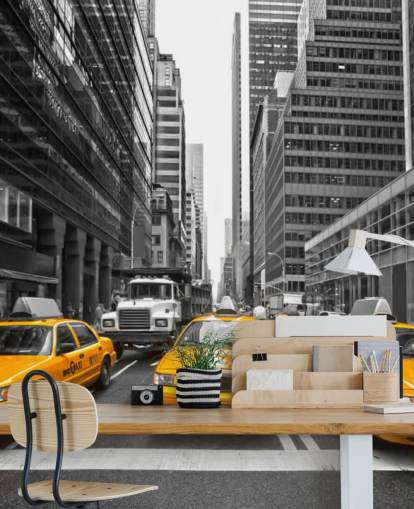 gula taxibilar bland monokroma New York tapeter gula taxibilar bland monokroma New York tapeter