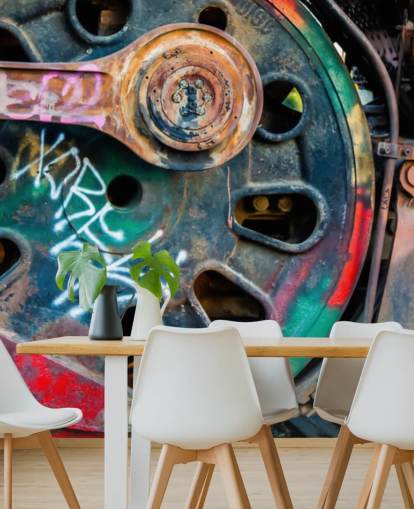 mural de papel pintado de arte urbano personalizable llamado Train Ink para dormitorios, oficinas domésticas y negocios mural de papel pintado de arte urbano personalizable llamado Train Ink para dormitorios, oficinas domésticas y negocios