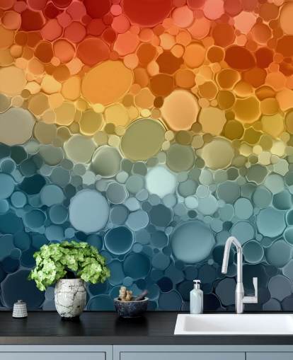 customisable multicoloured abstract wall mural called Circular Depths from the Wallsauce Collection customisable multicoloured abstract wall mural called Circular Depths from the Wallsauce Collection