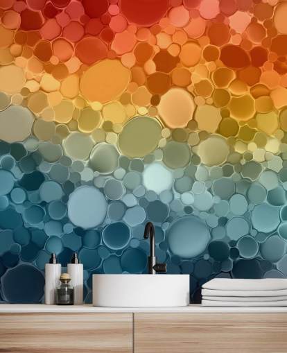 customisable multicoloured abstract wall mural called Circular Depths from the Wallsauce Collection customisable multicoloured abstract wall mural called Circular Depths from the Wallsauce Collection