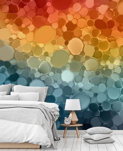 tilpasselig flerfarvet abstrakt vægmaleri kaldet Circular Depths fra Wallsauce Collection tilpasselig flerfarvet abstrakt vægmaleri kaldet Circular Depths fra Wallsauce Collection