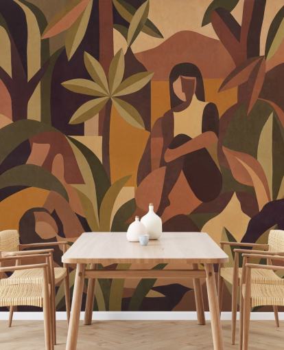 murale astratto marrone personalizzato chiamato Amber Bloom di Sir Edward per sale da pranzo, camere da letto e altro murale astratto marrone personalizzato chiamato Amber Bloom di Sir Edward per sale da pranzo, camere da letto e altro