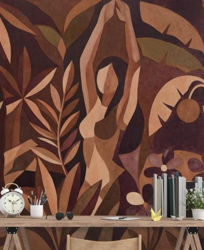 brown custom abstract art mural called Amber Veil by Sir Edward brown custom abstract art mural called Amber Veil by Sir Edward