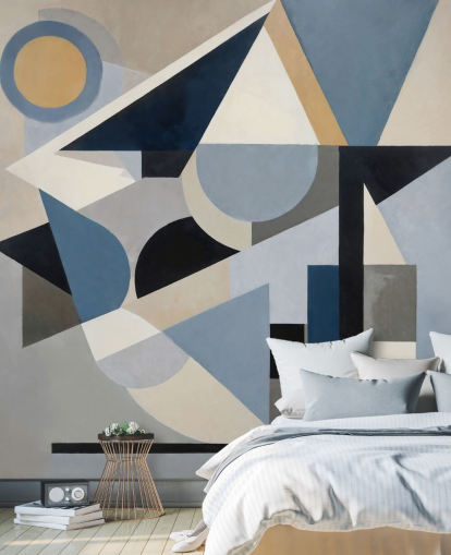 peinture murale abstraite moderne bleue personnalisable appelée Avant Construct de Sir Edward peinture murale abstraite moderne bleue personnalisable appelée Avant Construct de Sir Edward