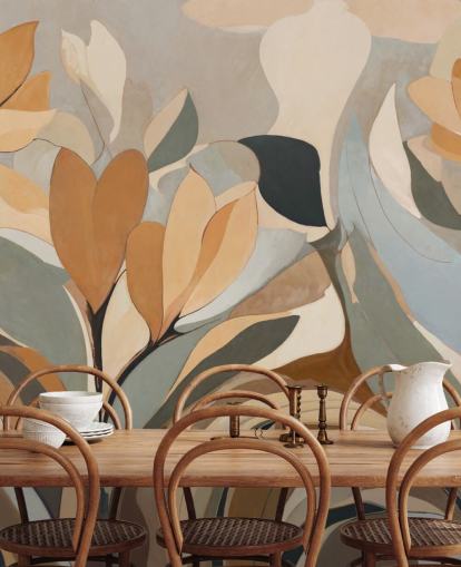 mural floral abstrato personalizável chamado Emil's Bloom de Sir Edward para quartos e salas de estar mural floral abstrato personalizável chamado Emil's Bloom de Sir Edward para quartos e salas de estar