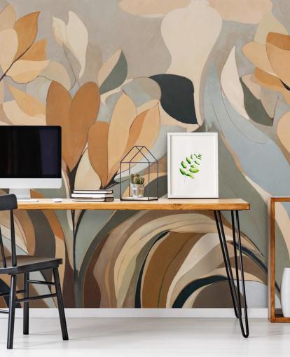 mural floral abstrato personalizável chamado Emil's Bloom de Sir Edward para quartos e salas de estar mural floral abstrato personalizável chamado Emil's Bloom de Sir Edward para quartos e salas de estar