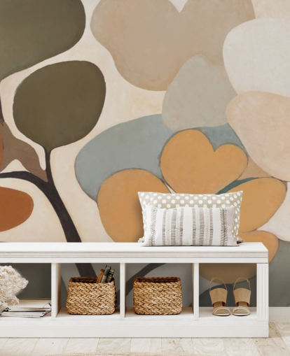 customisable abstract floral mural called Emil’s Bouquet from Sir Edward for bedrooms and hallways