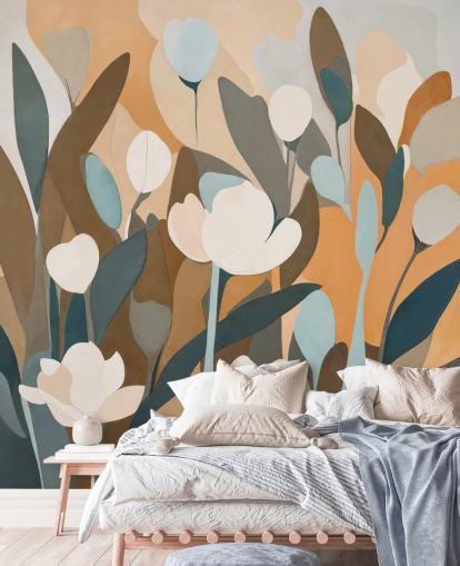 mural floral abstrato personalizado chamado Emil's Meadow de Sir Edward para cozinhas e quartos mural floral abstrato personalizado chamado Emil's Meadow de Sir Edward para cozinhas e quartos