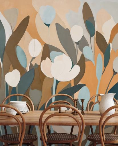 custom abstract floral mural called Emil’s Meadow from Sir Edward for kitchens and bedrooms
